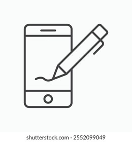 Electronic signature icon. line style vector icon.