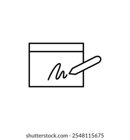 Electronic signature icon Outline set in black and white color