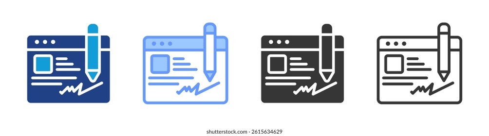 Electronic Signature icon set multiple style collection