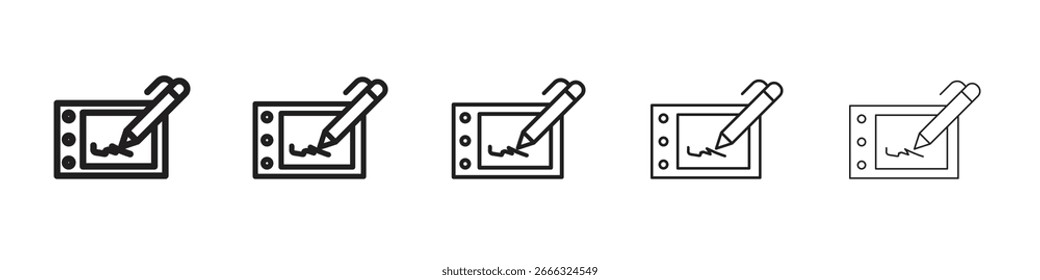 Electronic signature icon simple editable stroke series pack. eps10