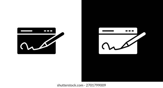 Electronic signature icon, simple flat style. for ui or ux designs