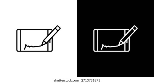 Icono de firma Electrónica. Símbolo plano simple. Ilustración de pictograma de contorno negro perfecto