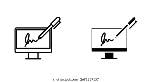Electronic signature icon Simple vector illustration for graphic and web design.