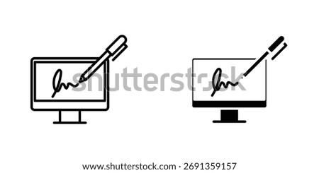 Electronic signature icon Simple vector illustration for graphic and web design.