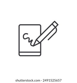 Electronic signature icon symbol design collection