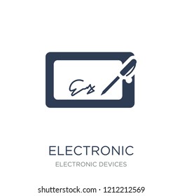 electronic signature icon. Trendy flat vector electronic signature icon on white background from Electronic devices collection, vector illustration can be use for web and mobile, eps10