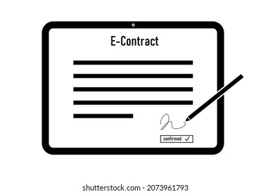 Electronic Signature Icon. Trendy Modern Flat Linear Vector Electronic Signature Icon On White Background From Thin Line Electronic Devices Collection, Editable Outline Stroke Vector Illustration