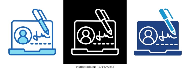 Ilustración vectorial Electrónica Signature Icon triplestyle