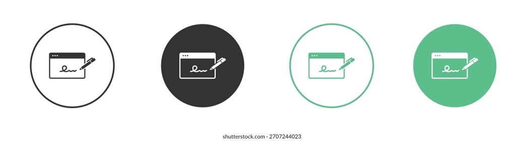 Icono de firma Electrónica Vector simple ilustración gráfica plana.