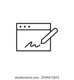 Electronic signature icon web design in vector