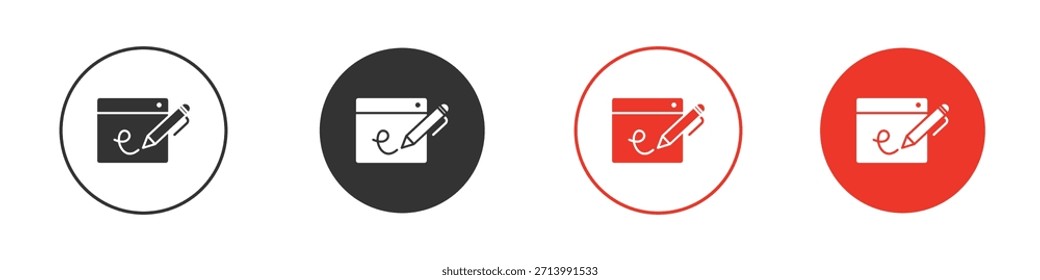 Electronic signature icon. web vector design