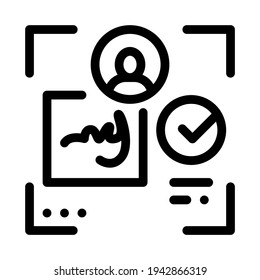 electronic signature identity line icon vector. electronic signature identity sign. isolated contour symbol black illustration
