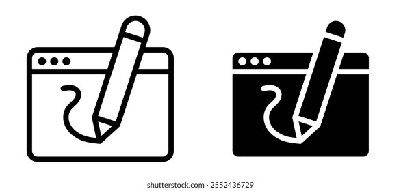 Conjunto de Vector de icono de liner de firma Electrónica.