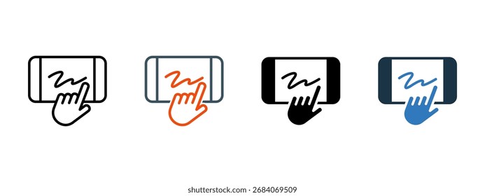 Ilustración vectorial de estilo de icono múltiple de firma Electrónica