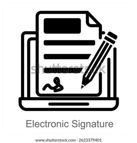 Electronic Signature vector icon concept design