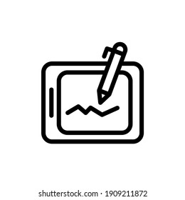 electronic signature vector line icon