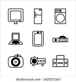 electronic simple icon set design