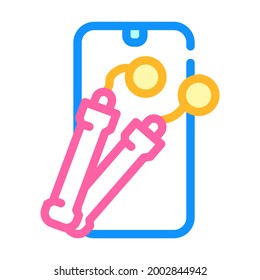 electronic skipping rope gym device color icon vector. electronic skipping rope gym device sign. isolated symbol illustration