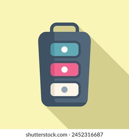 Electronic smart alarm icon flat vector. Vehicle security. Access start