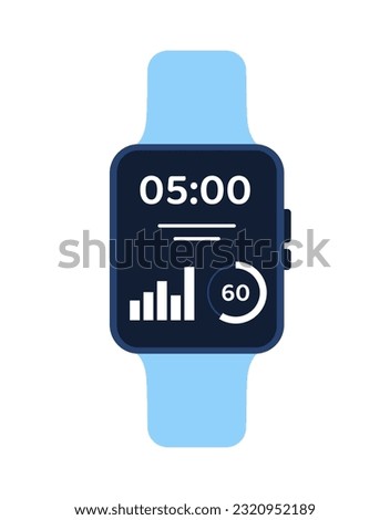 Electronic smartwatch sticker concept. Wireless connection and internet. Gadgets and devices. Electronic store or market. Cartoon flat vector illustration isolated on white background