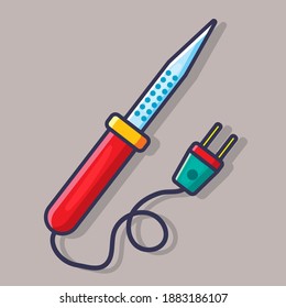 electronic solder iron isolated vector illustration in flat style
