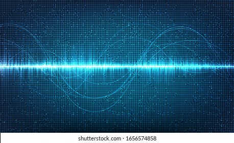 Electronic Sound wave Background,earthquake wave diagram concept,design for music studio and science,Vector Illustration.
