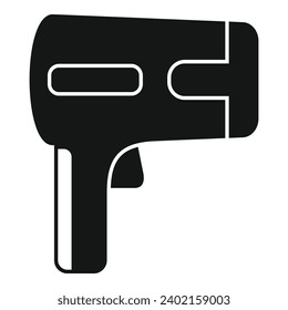 Icono de radar de velocidad electrónica simple vector. Carretera contra la policía. Vehículo de hélice para billetes