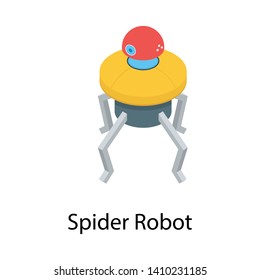 
Electronic spider robot in isometric design 
