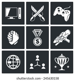 Electronic Sports icons set