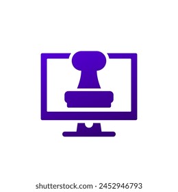 electronic stamp icon on white