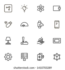 Electronic station line icon set. Collection of high quality black outline logo for web site design and mobile apps. Vector illustration on a white background