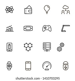 Electronic station line icon set. Collection of high quality black outline logo for web site design and mobile apps. Vector illustration on a white background