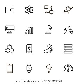 Electronic station line icon set. Collection of high quality black outline logo for web site design and mobile apps. Vector illustration on a white background