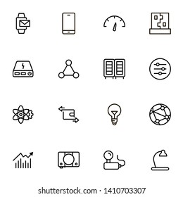 Electronic station line icon set. Collection of high quality black outline logo for web site design and mobile apps. Vector illustration on a white background
