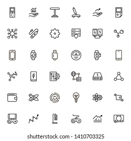 Electronic station line icon set. Collection of high quality black outline logo for web site design and mobile apps. Vector illustration on a white background
