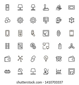 Electronic station line icon set. Collection of high quality black outline logo for web site design and mobile apps. Vector illustration on a white background