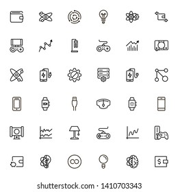 Electronic station line icon set. Collection of high quality black outline logo for web site design and mobile apps. Vector illustration on a white background