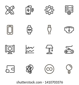 Electronic station line icon set. Collection of high quality black outline logo for web site design and mobile apps. Vector illustration on a white background