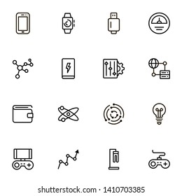 Electronic station line icon set. Collection of high quality black outline logo for web site design and mobile apps. Vector illustration on a white background