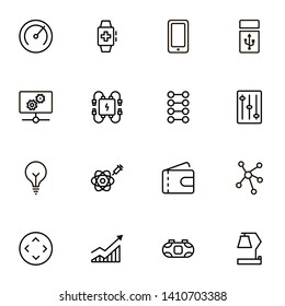 Electronic station line icon set. Collection of high quality black outline logo for web site design and mobile apps. Vector illustration on a white background