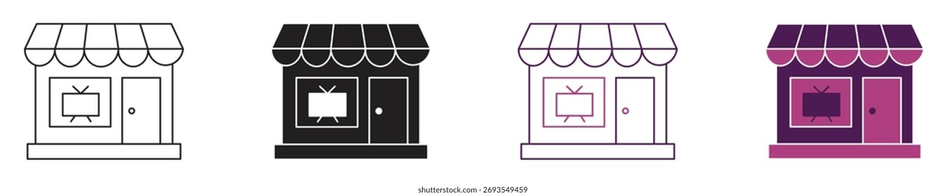 Electronic store icon set, vector illustration.