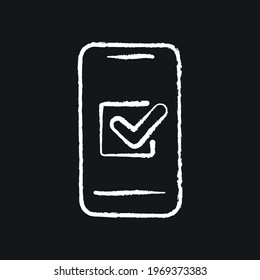 Electronic survey chalk icon. Voting, poll. Customizable illustration. Vector isolated outline drawing.