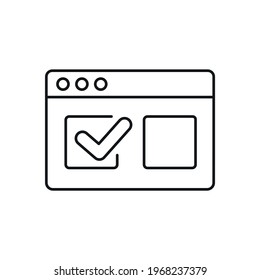 Electronic survey linear icon. Voting. Thin line customizable illustration. Contour symbol. Vector isolated outline drawing. Editable stroke