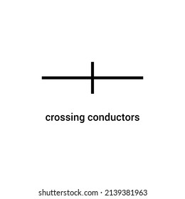 electronic symbol of crossing conductors vector illustration