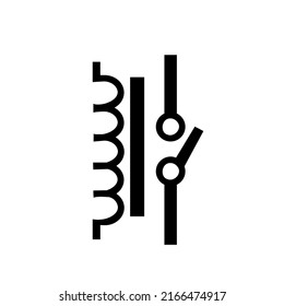 electronic symbol relay.Isolated vector illustration on a white background.