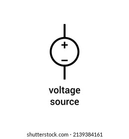 Electronic Symbol Voltage Source Vector Illustration Stock Vector ...