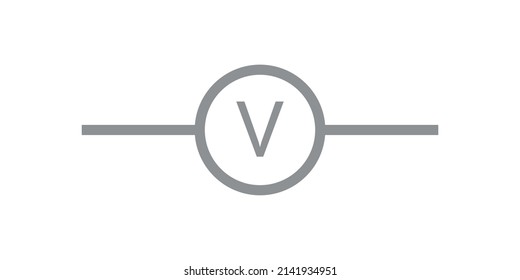 electronic symbol of voltmeter vector illustration