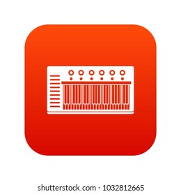 Electronic synth icon digital red for any design isolated on white vector illustration