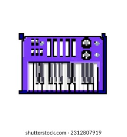 electronic synthesizer audio game pixel art retro vector. bit electronic synthesizer audio. old vintage illustration