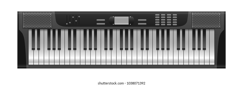 Electronic synthesizer. Vector illustration. Isolated on a white background.